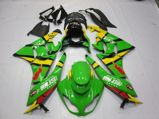 Vert Jaune 2009-2012 Kawasaki ZX6R Carénage Moto Vert Jaune 2009-2012 Kawasaki ZX6R Carénage Moto