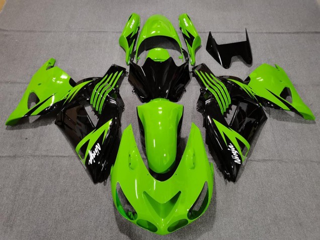 Vert Lime & Noir 2006-2011 Kawasaki ZX14R Carénage Moto Vert Lime & Noir 2006-2011 Kawasaki ZX14R Carénage Moto