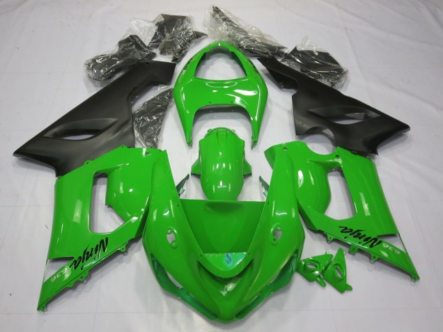 Vert Noir 2005-2006 Kawasaki ZX6R Carénage Moto Vert Noir 2005-2006 Kawasaki ZX6R Carénage Moto