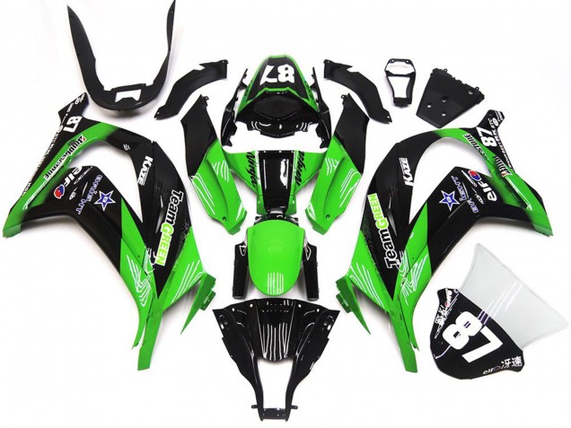 Vert & Noir 2016-2019 Kawasaki ZX10R Carénage Moto Vert & Noir 2016-2019 Kawasaki ZX10R Carénage Moto