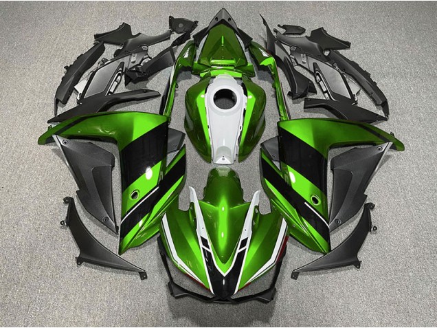 Vert Noir & Blanc 2015-2018 Yamaha R3 Carénage Moto Vert Noir & Blanc 2015-2018 Yamaha R3 Carénage Moto