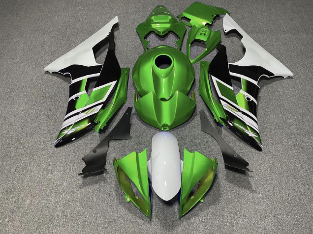 Vert Noir & Blanc Style OEM 2008-2016 Yamaha R6 Carénage Moto Vert Noir & Blanc Style OEM 2008-2016 Yamaha R6 Carénage Moto
