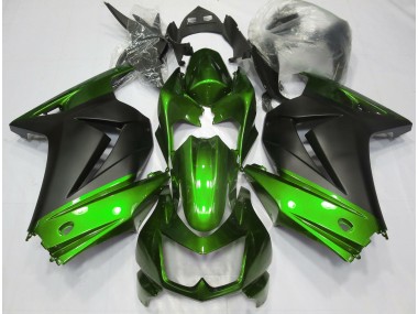 Vert & Noir Mat 2008-2012 Kawasaki Ninja 250 Carénage Moto