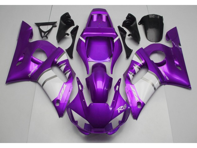 Violet & Blanc 1998-2002 Yamaha R6 Carénage Moto Violet & Blanc 1998-2002 Yamaha R6 Carénage Moto