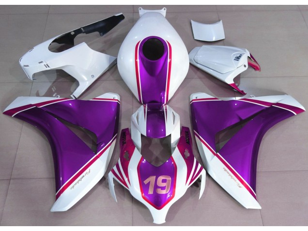 Violet Brillant & Blanc 2008-2011 Honda CBR1000RR Carénage Moto Violet Brillant & Blanc 2008-2011 Honda CBR1000RR Carénage Moto