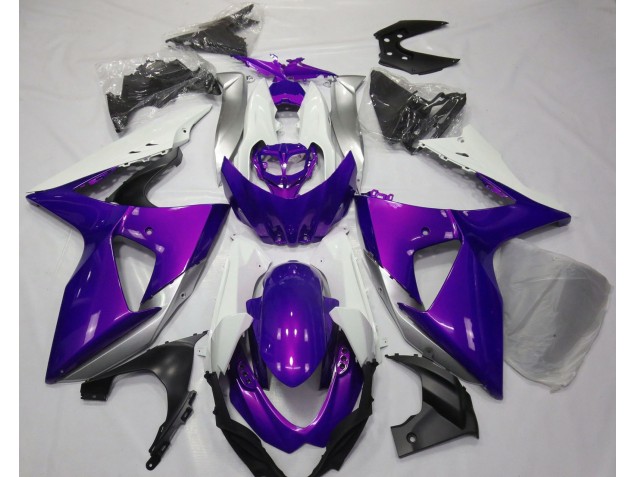 Violet Brillant & Blanc 2009-2016 Suzuki GSXR 1000 Carénage Moto Violet Brillant & Blanc 2009-2016 Suzuki GSXR 1000 Carénage Moto