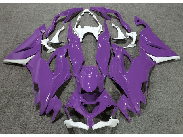 Violet Brillant & Blanc 2019-2023 Kawasaki ZX6R Carénage Moto Violet Brillant & Blanc 2019-2023 Kawasaki ZX6R Carénage Moto