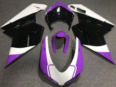 Violet Brillant Blanc & Noir 2007-2014 Ducati 848 1098 1198 Carénage Moto