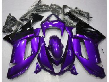 Violet Brillant & Noir 2007-2008 Kawasaki ZX6R Carénage Moto