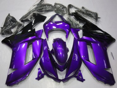 Violet Brillant & Noir 2007-2008 Kawasaki ZX6R Carénage Moto