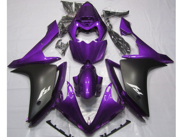 Violet Brillant & Noir 2007-2008 Yamaha R1 Carénage Moto Violet Brillant & Noir 2007-2008 Yamaha R1 Carénage Moto