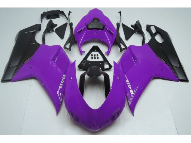 Violet Brillant & Noir 2007-2014 Ducati 848 1098 1198 Carénage Moto Violet Brillant & Noir 2007-2014 Ducati 848 1098 1198 Carénage Moto