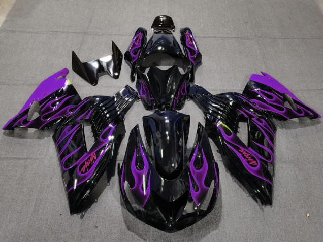 Violet Flamme 2006-2011 Kawasaki ZX14R Carénage Moto Violet Flamme 2006-2011 Kawasaki ZX14R Carénage Moto