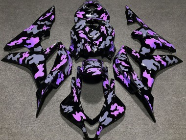 Violet & Gris Camouflage 2007-2008 Honda CBR600RR Carénage Moto