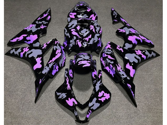 Violet & Gris Camouflage 2007-2008 Honda CBR600RR Carénage Moto Violet & Gris Camouflage 2007-2008 Honda CBR600RR Carénage Moto