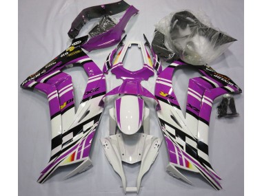Violet Noir & Blanc 2011-2015 Kawasaki ZX10R Carénage Moto