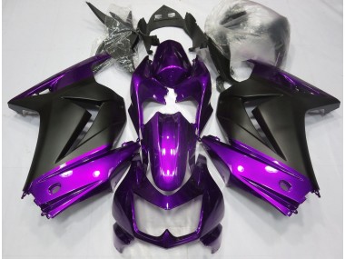 Violet & Noir Mat 2008-2012 Kawasaki Ninja 250 Carénage Moto