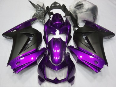 Violet & Noir Mat 2008-2012 Kawasaki Ninja 250 Carénage Moto