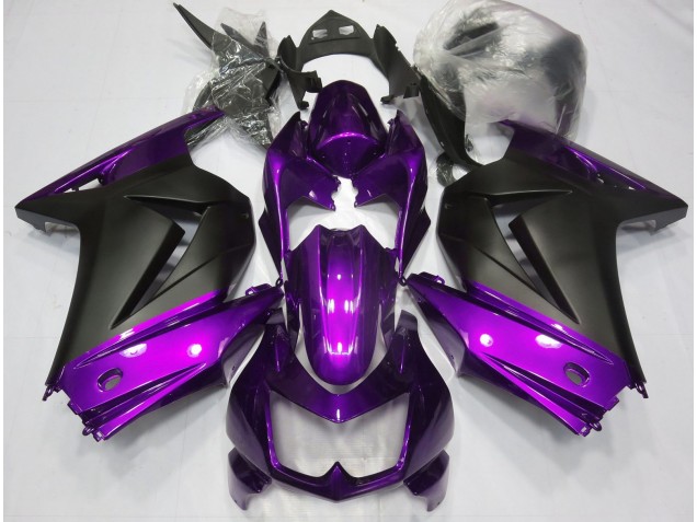 Violet & Noir Mat 2008-2012 Kawasaki Ninja 250 Carénage Moto Violet & Noir Mat 2008-2012 Kawasaki Ninja 250 Carénage Moto