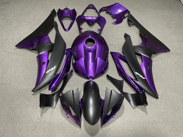 Violet & Noir Mat & Logos 2008-2016 Yamaha R6 Carénage Moto Violet & Noir Mat & Logos 2008-2016 Yamaha R6 Carénage Moto