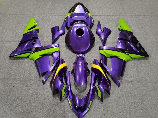 Violet Vert & Jaune 2004-2005 Kawasaki ZX10R Carénage Moto Violet Vert & Jaune 2004-2005 Kawasaki ZX10R Carénage Moto