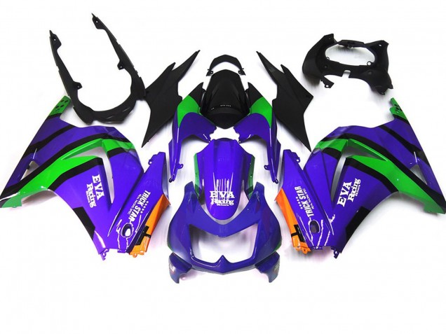 Violet Vert & Noir 2008-2012 Kawasaki Ninja 250 Carénage Moto