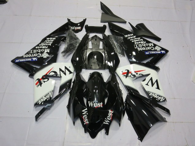 West Blanc Noir 2004-2005 Kawasaki ZX10R Carénage Moto West Blanc Noir 2004-2005 Kawasaki ZX10R Carénage Moto