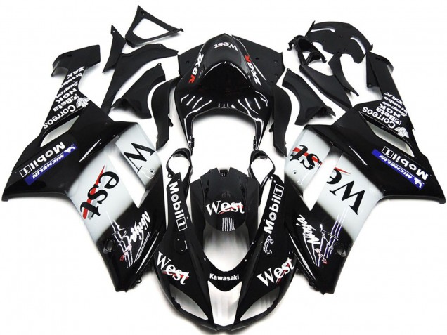 West Nappe Brillante 2007-2008 Kawasaki ZX6R Carénage Moto West Nappe Brillante 2007-2008 Kawasaki ZX6R Carénage Moto