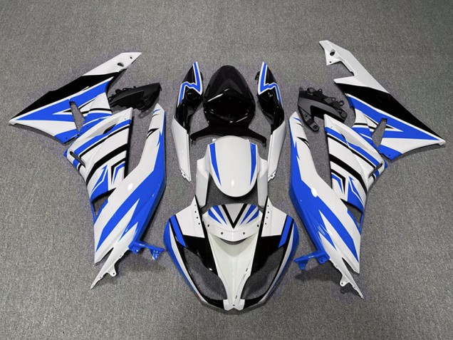 Zag Bleu Blanc & Noir 2009-2012 Kawasaki ZX6R Carénage Moto Zag Bleu Blanc & Noir 2009-2012 Kawasaki ZX6R Carénage Moto