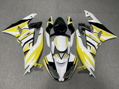 Zag Jaune Blanc & Noir 2009-2012 Kawasaki ZX6R Carénage Moto