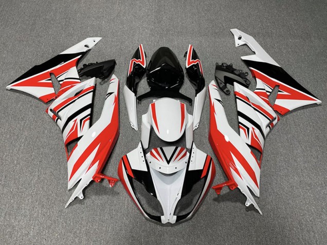 Zag Rouge Blanc & Noir 2009-2012 Kawasaki ZX6R Carénage Moto Zag Rouge Blanc & Noir 2009-2012 Kawasaki ZX6R Carénage Moto