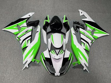 Zag Vert Blanc & Noir 2009-2012 Kawasaki ZX6R Carénage Moto