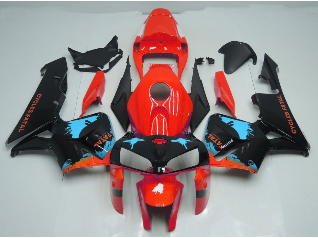 Éclaboussures Bleu Clair Sur Rouge 2005-2006 Honda CBR600RR Carénage Moto Éclaboussures Bleu Clair Sur Rouge 2005-2006 Honda CBR600RR Carénage Moto