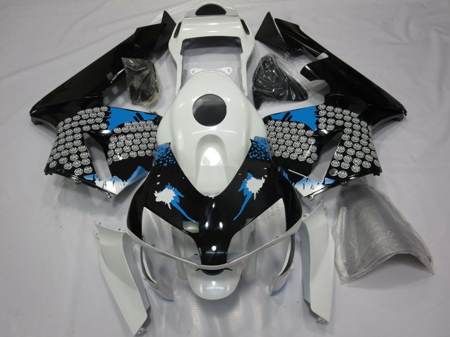 Éclaboussures Bleues Blanches & Noires 2003-2004 Honda CBR600RR Carénage Moto