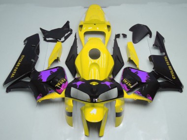 Éclaboussures Jaune Brillant & Violet 2005-2006 Honda CBR600RR Carénage Moto
