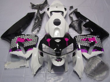 Éclaboussures Roses Sur Noir Brillant 2005-2006 Honda CBR600RR Carénage Moto