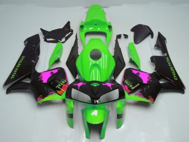Éclaboussures Roses Sur Vert 2005-2006 Honda CBR600RR Carénage Moto