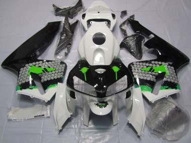 Éclaboussures Vertes Sur Noir Brillant 2005-2006 Honda CBR600RR Carénage Moto