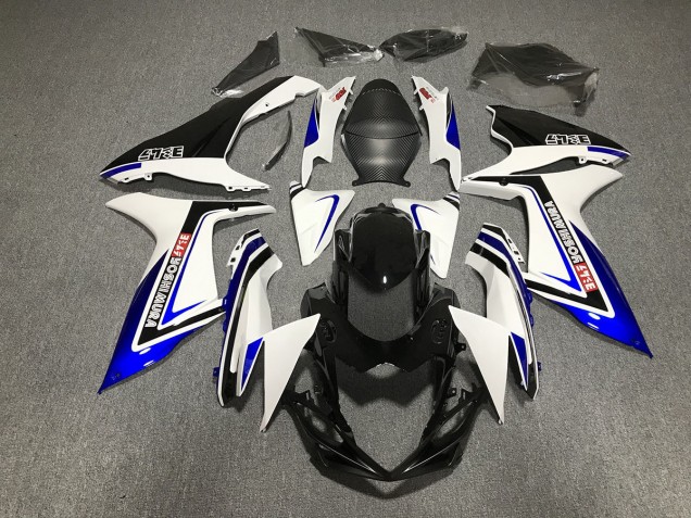 Écriture Bleue En Noir & Blanc 2011-2024 Suzuki GSXR 600-750 Carénage Moto Écriture Bleue En Noir & Blanc 2011-2024 Suzuki GSXR 600-750 Carénage Moto