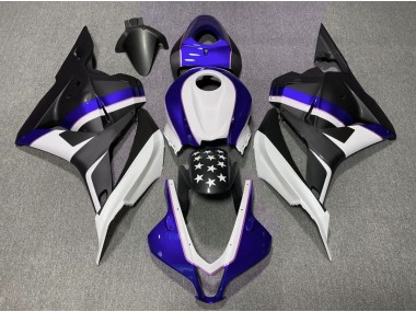 Étoile Noir Mat & Bleu Foncé 2009-2012 Honda CBR600RR Carénage Moto