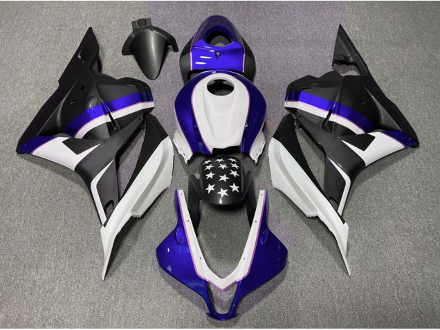 Étoile Noir Mat & Bleu Foncé 2009-2012 Honda CBR600RR Carénage Moto