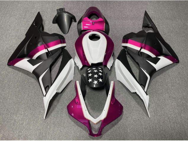 Étoile Noire Mate & Rose 2009-2012 Honda CBR600RR Carénage Moto Étoile Noire Mate & Rose 2009-2012 Honda CBR600RR Carénage Moto