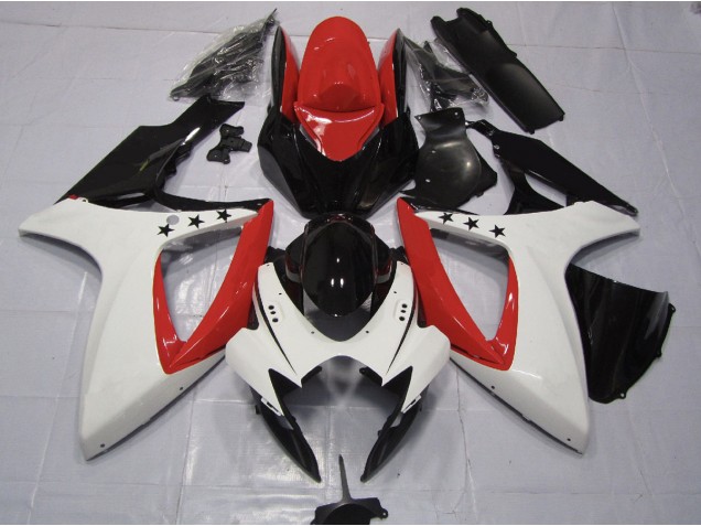 Étoile Rouge 2006-2007 Suzuki GSXR 600-750 Carénage Moto Étoile Rouge 2006-2007 Suzuki GSXR 600-750 Carénage Moto