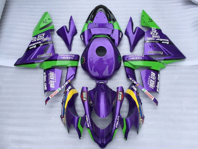 Étoile Violette Verte 2004-2005 Kawasaki ZX10R Carénage Moto Étoile Violette Verte 2004-2005 Kawasaki ZX10R Carénage Moto